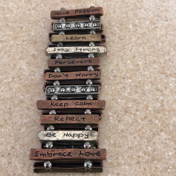mixed metal inspirational stretchy bracelet - Picture 1 of 6
